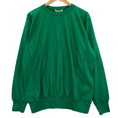 美品◆オーラリー  スウェット トップス サイドリブ A23SPO1NU ELASTIC HIGH GAUGE SWEAT メンズ サイズ4 グリーン AURALEE 【AFB43】