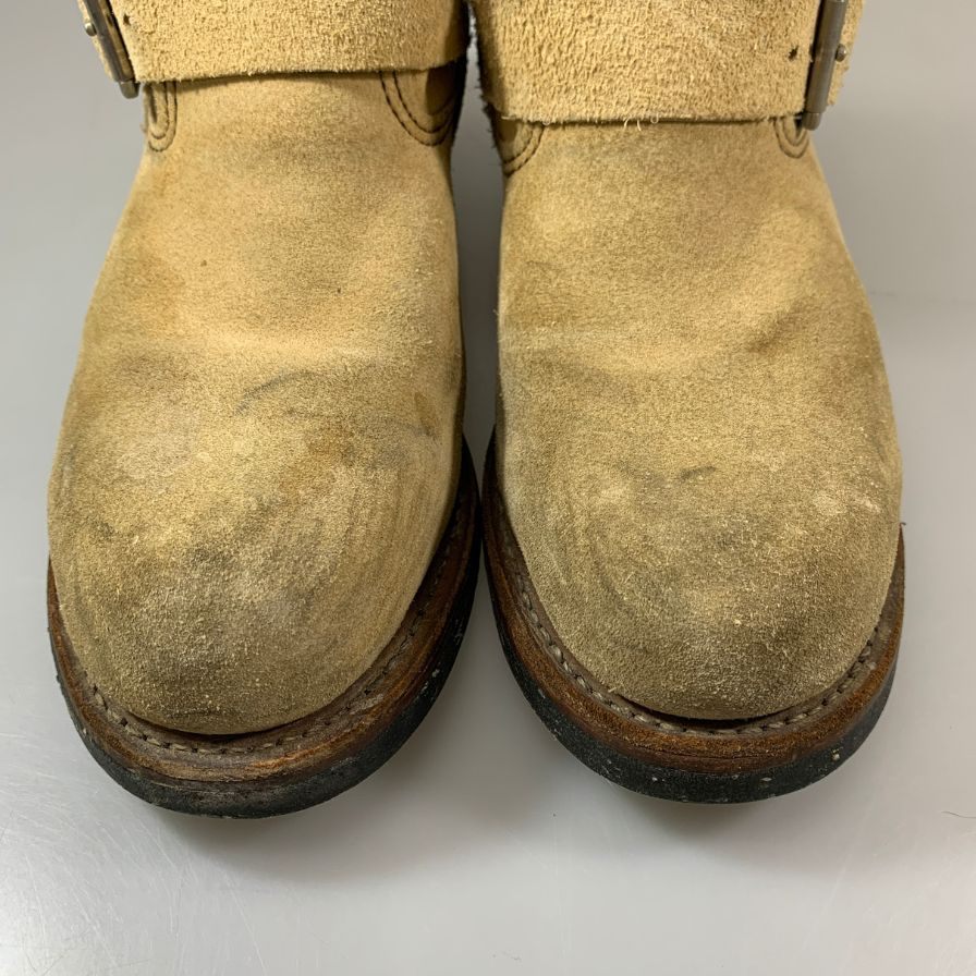 レッドウィング エンジニアブーツ スエード 8268 メンズ US7.5 ベージュ REDWING 約25.5cm【AFC28】