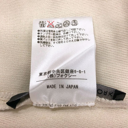 新品同様◆フォクシーニューヨーク 半袖トップス シューフルール 肩パット付  31113 レディース サイズ38 ベージュ FOXEY NEWYORK 【AFB4】
