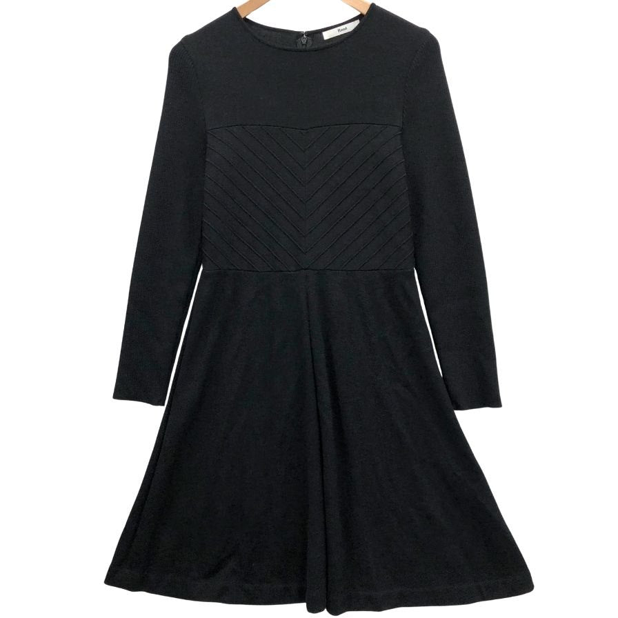 Rene★ルネ★ワンピース⭐︎ブラック　36サイズ 中古◇ルネ ワンピース 長袖 ウール ニット 背面ジップ ブラック