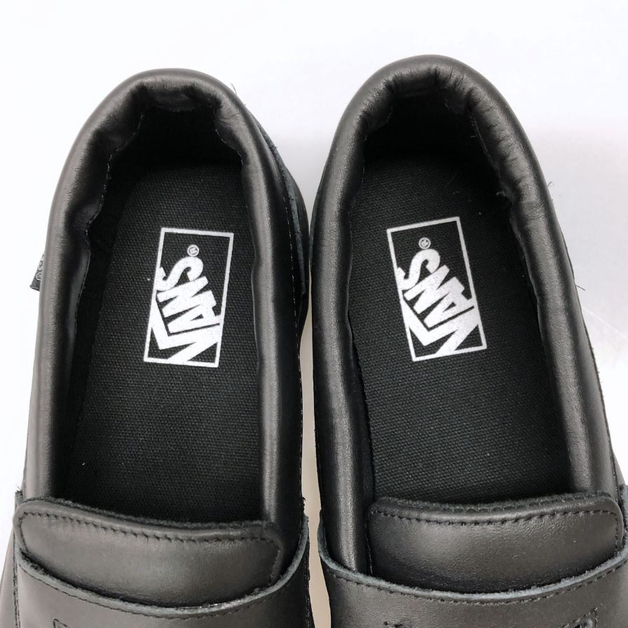 バンズ ローファー レザー ブラック メンズ サイズ27.5 V196CF VANS 約27.5cm【AFC8】