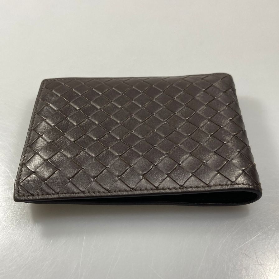 ボッテガヴェネタ イントレチャート 二つ折り財布 レザー ブラウン系 メンズ BOTTEGA VENETA【AFI9】