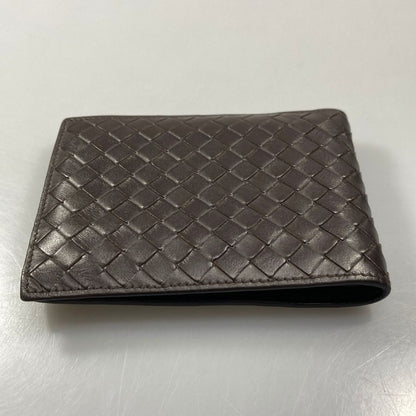 ボッテガヴェネタ イントレチャート 二つ折り財布 レザー ブラウン系 メンズ BOTTEGA VENETA【AFI9】