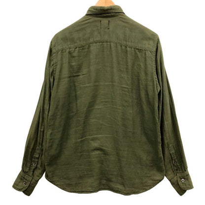 中古◆ヤヌーク ダブルガーゼシャツ カーキ サイズS メンズ 長袖シャツ YANUK Double gauze standard shirt 【AFB16】