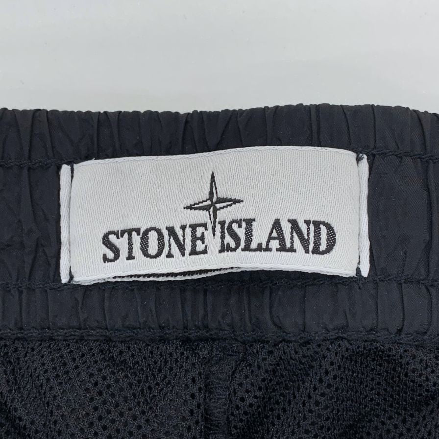 ストーンアイランド サイドロゴ ナイロン トレーニングパンツ 811530919 メンズ サイズ30 ブラック STONE ISLAND 【AFB6】