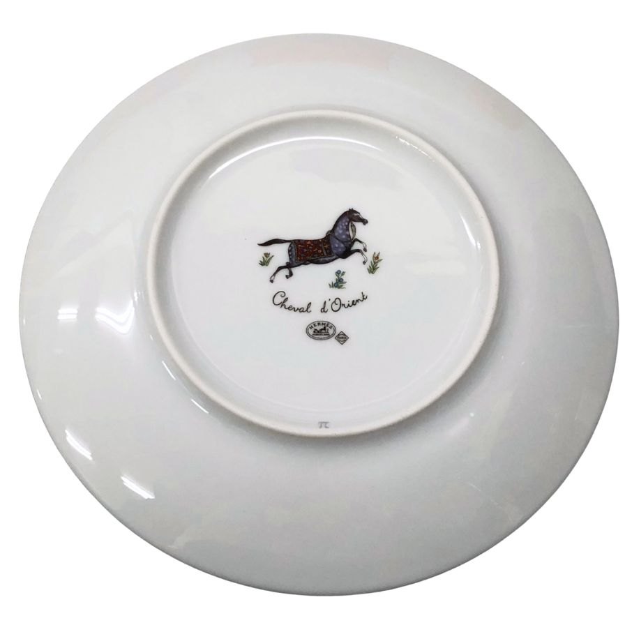 エルメス プレート シュヴァルドリアン ホース ホワイト 約17㎝ HERMES【AFI28】【中古】