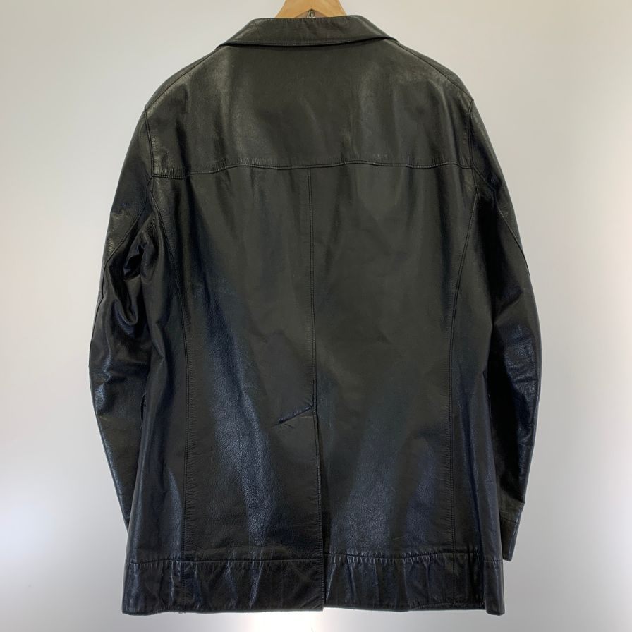中古◆インターナショラルギャラリービームス レザー テーラードジャケット ブラック サイズ48 International Gallery BEAMS 【AFG1】