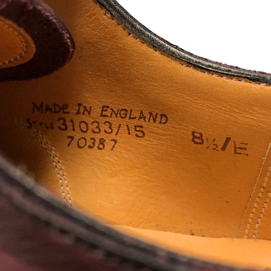 グレンソン レザーシューズ ウイングチップ マスターピース バーガンディ サイズ8.5E メンズ GRENSON ビジネスシューズ 約27.0cm【LA】【中古】
