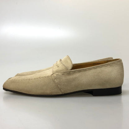 ベルルッティ スエード スクエアトゥ コインローファー 1154 メンズ サイズ8.5 ベージュ Berluti 約27.5cm【AFC4】