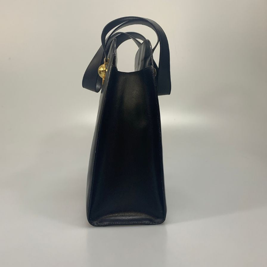 セリーヌ ハンドバッグ レザー ブラック オールドセリーヌ CELINE【AFE3】