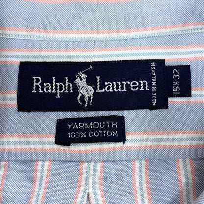 ラルフローレン 長袖シャツ ボタンダウン ストライプ ブルー系 メンズ サイズ15.5 Ralph Lauren【LA】