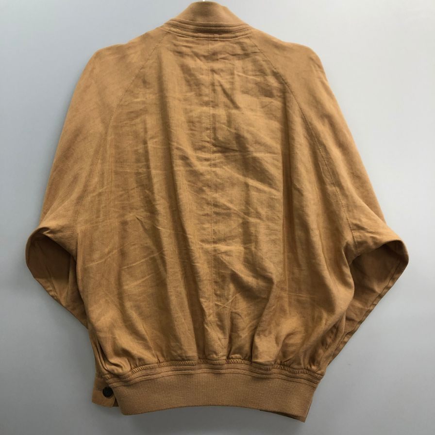 美品◆トラサルディ ブルゾン 比翼 リネン50% シルク50% サイズL ベージュ TRUSSARDI 【AFA22】
