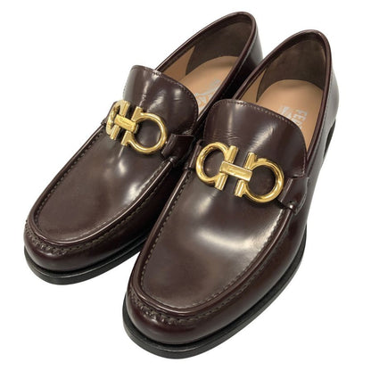 フェラガモ ビットローファー ゴールド メンズ ブラウン サイズ6EE Ferragamo 約24.5cm【AFD3】