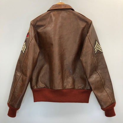 美品◆バズリクソンズ レザージャケット A-2 ホースハイド ワッペン メンズ ブラウン サイズ36 BUZZ RICKSON'S 【AFG1】