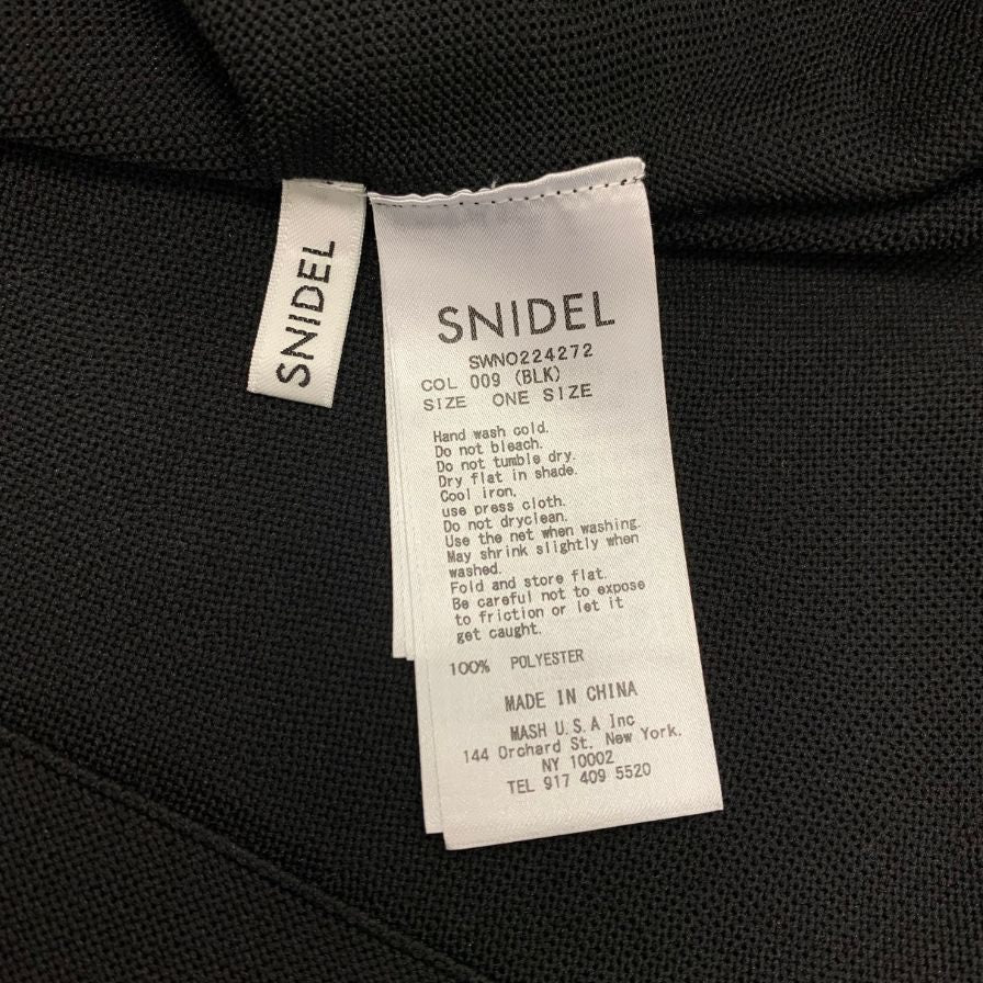 中古◆スナイデル ワンピース ポリエステル ブラック 半袖 サイズフリー レディース SNIDEL 【AFB45】