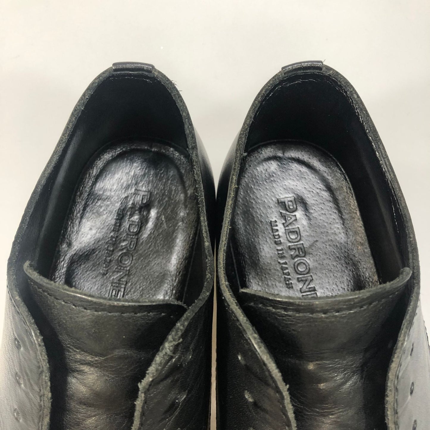 パドローネ レザーシューズ プレーントゥ ダービー カーフ メンズ ブラック サイズ41 PADRONE 約26.0cm【AFD2】