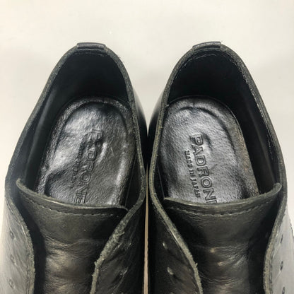 パドローネ レザーシューズ プレーントゥ ダービー カーフ メンズ ブラック サイズ41 PADRONE 約26.0cm【AFD2】