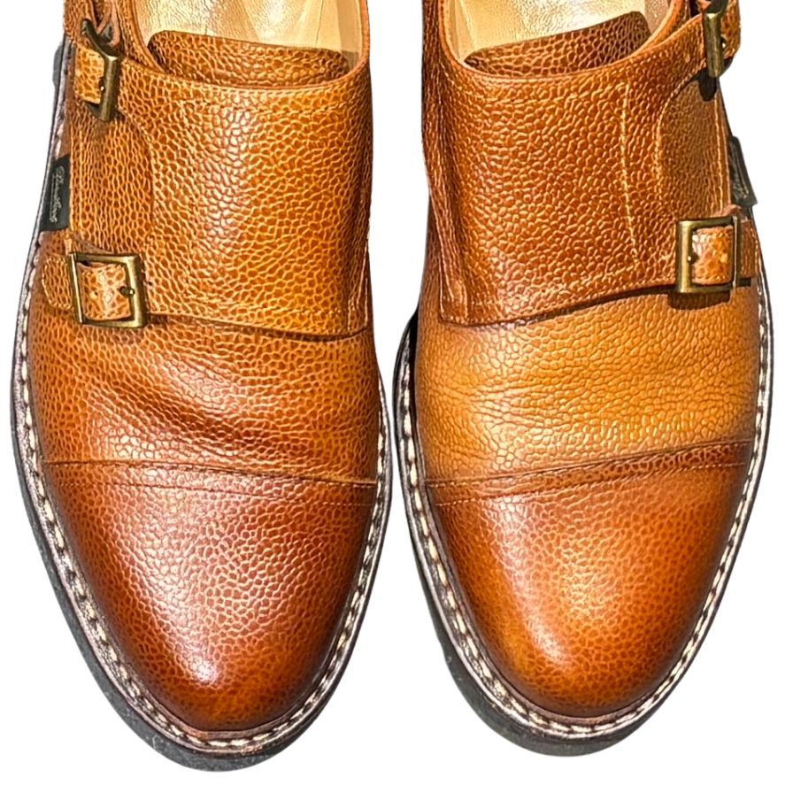 パラブーツ レザーシューズ ダブルモンクストラップ ウィリアム グレインレザー サイズUK7.5 ブラウン Paraboot WILLIAM ビジネスシューズ 約26.0cm【LA】【中古】
