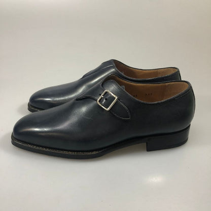 ステファノビ プレーントゥ モンクストラップ サイズ6.5 メンズ ネイビー  STEFANOBI 約25.0cm【AFD7】