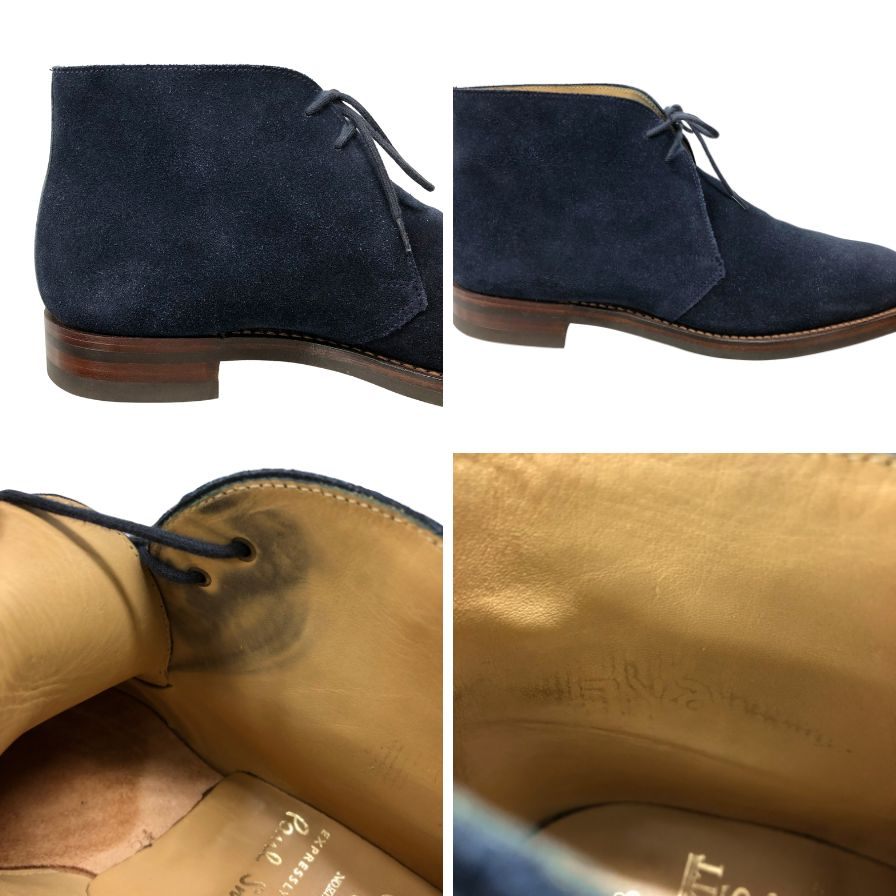 クロケット&ジョーンズ チャッカブーツ チャートシー ポールスミス別注 スエード ネイビー サイズ6.5E CROCKETT&JONES CHERTSEY 約25.0cm【AFC4】