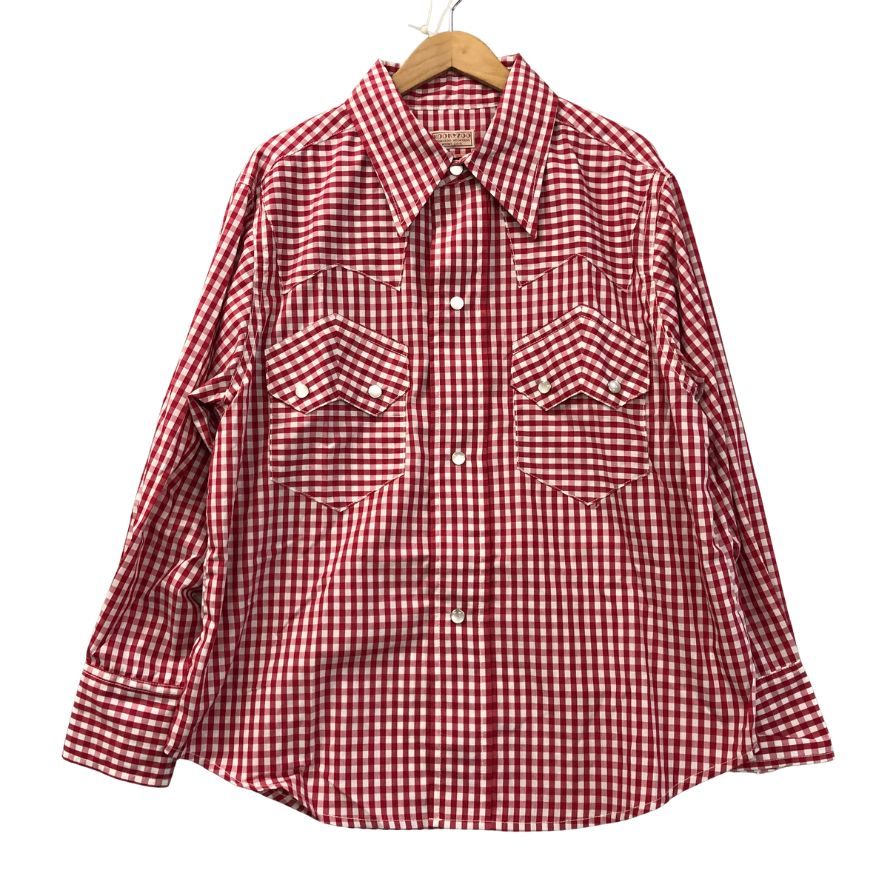 極美品◆クーキーズー 長袖シャツ ジュベナイル ウエスタン ギンガムチェック 赤 サイズ46 KOOKY ZOO 【AFB32】