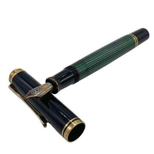 ペリカン 万年筆 スーベレーン 緑縞 ストライプ ペン先18C-750 F字 PELIKAN Souveran【AFI8】