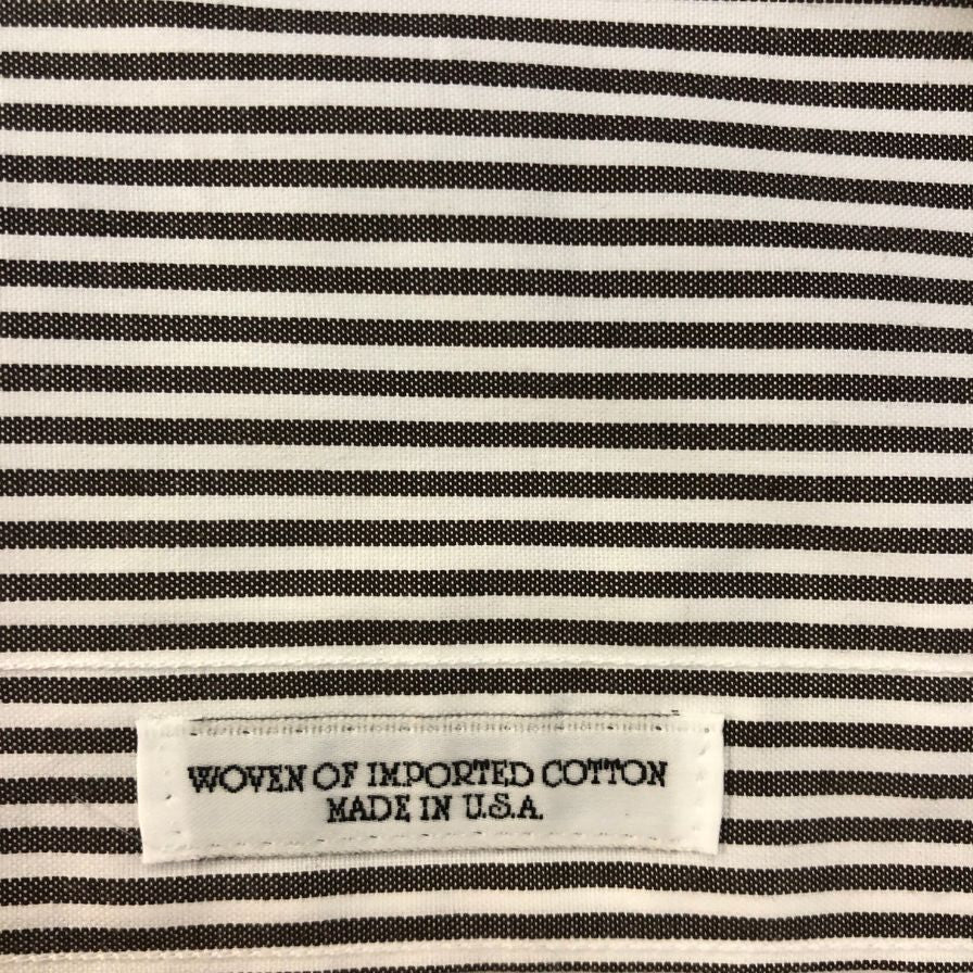新品同様◆インディビジュアライズドシャツ ストライプシャツ MADE IN USA メンズ サイズ 15ハーフ グレー＆ホワイト INDIVIDUALIZED SHIRTS 【AFB14】