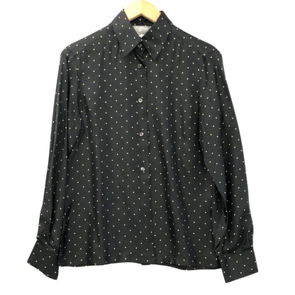 美品◆マックスマーラ  pura seta シャツ シルク ドット柄 レディース ブラック サイズ40 Max Mara 【AFB7】