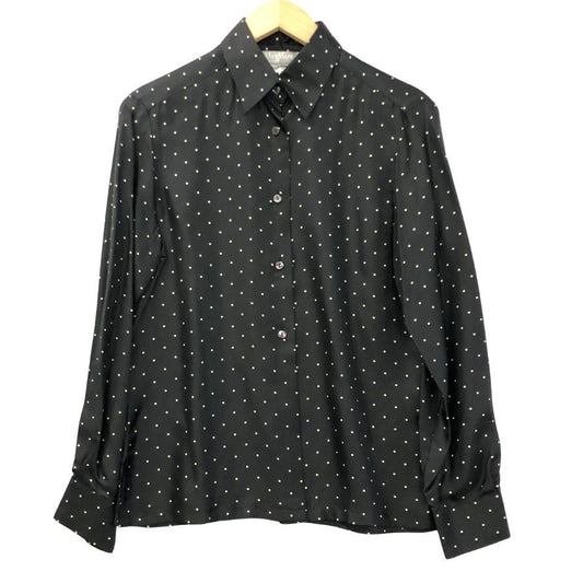 美品◆マックスマーラ  pura seta シャツ シルク ドット柄 レディース ブラック サイズ40 Max Mara 【AFB7】