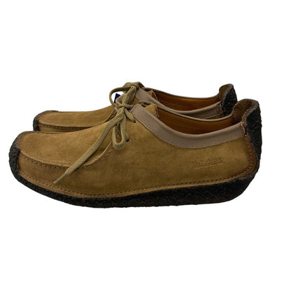 新品同様◆クラークス  レザーシューズ スエード ワラビー ブラウン メンズ サイズ7 Clarks Wallabee【AFC33】