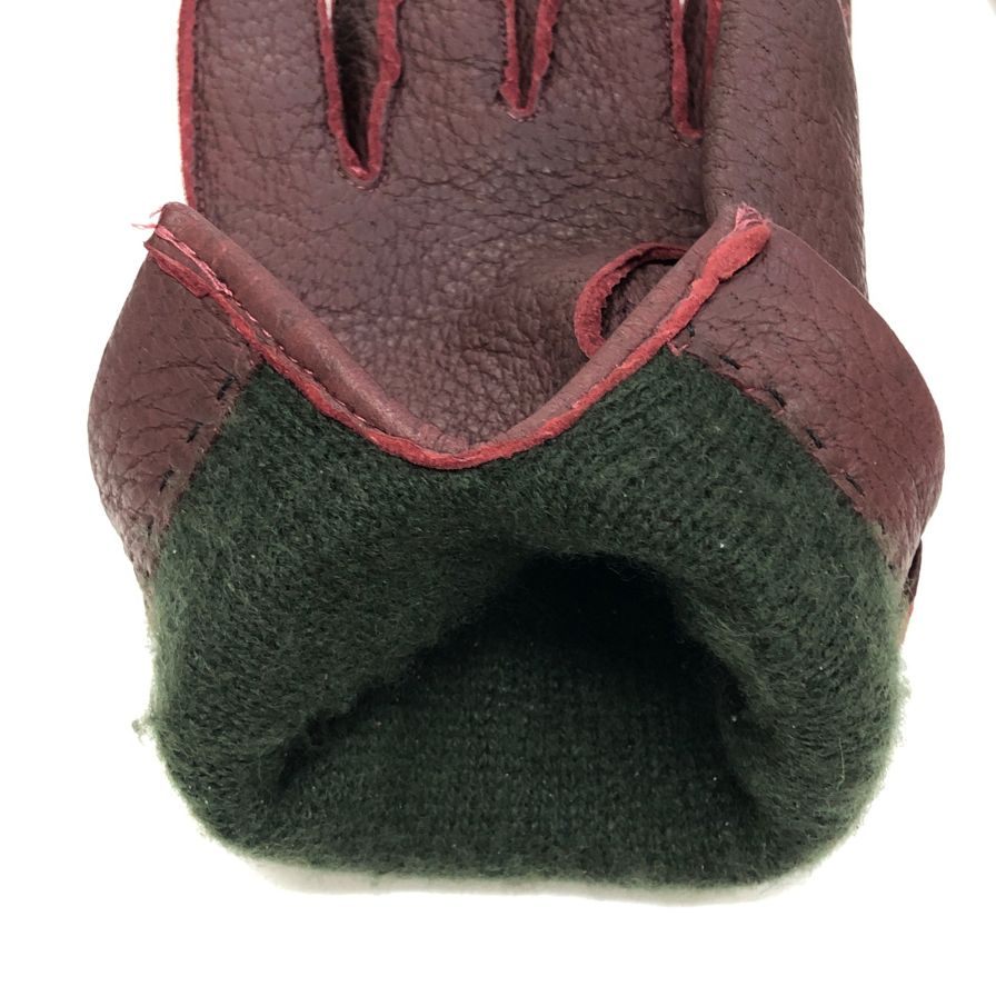 デンツ ペッカリー カシミヤライニング メンズ サイズ8 1/2 ボルドー DENTS【AFI20】【中古】