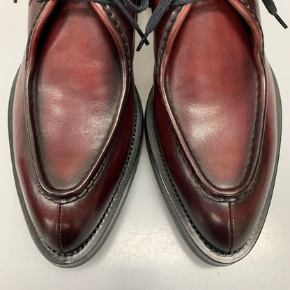 プラダ レザーシューズ Vチップ チロリアンシューズ メンズ バーガンディ サイズ8 PRADA 約26.5cm【AFD9-2】