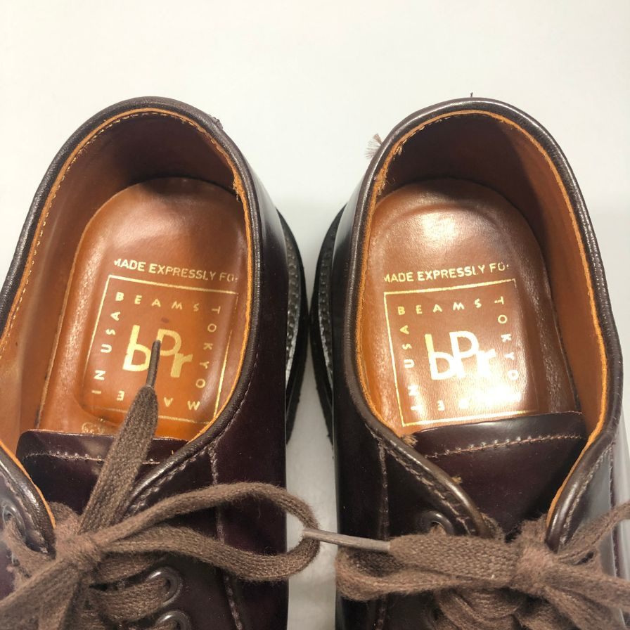 オールデン × ビームス プラス 別注 レザーシューズ 9903 プレーントゥ コードバン サイズ6 レディース バーガンディ ALDEN×BEAMS PLUS 約24.0cm【AFD13】