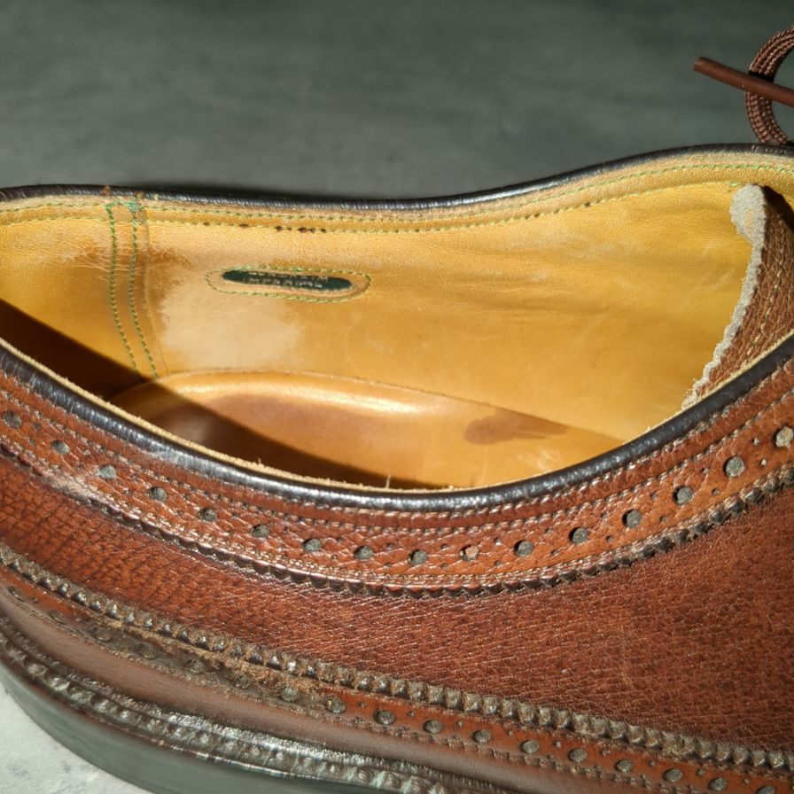 フローシャイム レザーシューズ インペリアル ケンムーア ウイングチップ グレインレザー ブラウン メンズ サイズUS9.5D FLORSHEIM ビジネスシューズ 約27.5cm【LA】【中古】