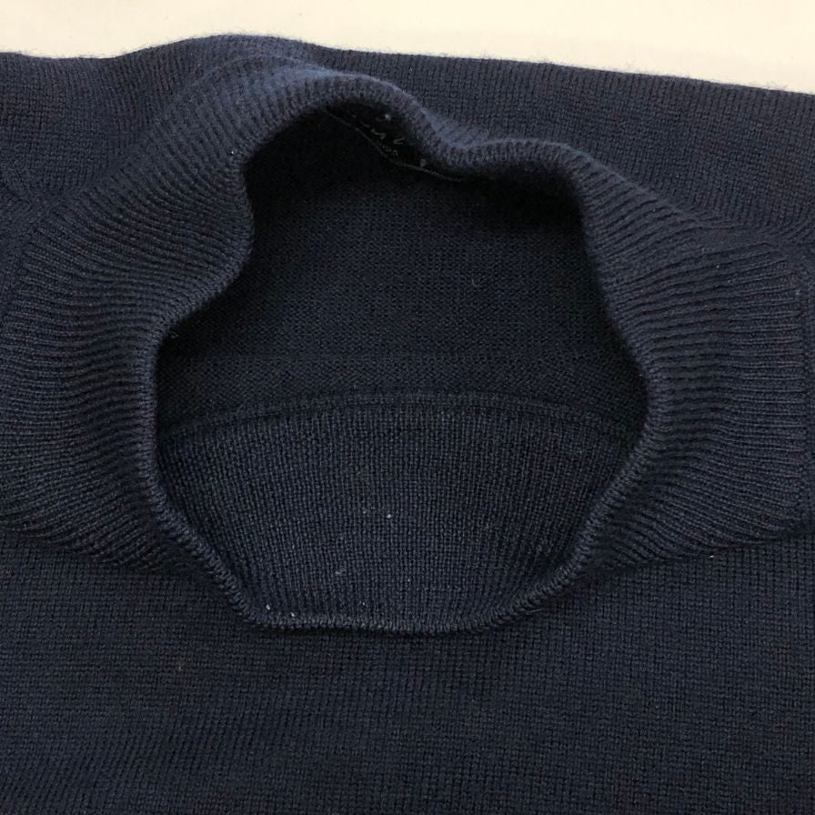 中古◆グランサッソ ウールニット モックネック ネイビー メンズ サイズ50 Gran Sasso 【AFB6】