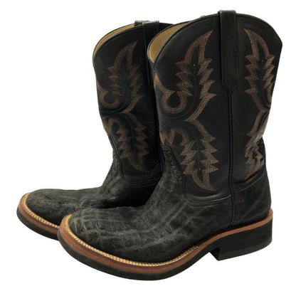 アンダーソン ビーン ブーツ カンパニー ローパーブーツ オーストリッチ&レザーコンビ メンズ サイズ8D ブラック ANDERSON BEAN BOOT COMPANY 約27.0cm【AFC44】