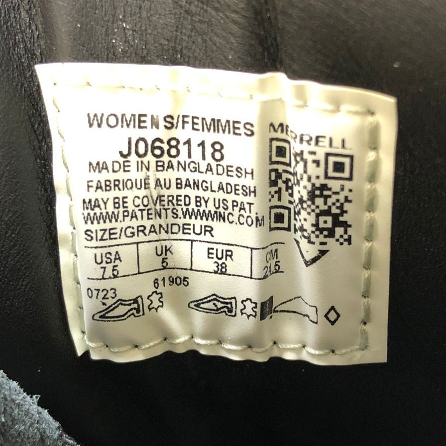 メレル ブーツ トレッキングブーツ Bristol MID レディース サイズ24.5 ブラック MERRELL 約24.5cm【AFD９】