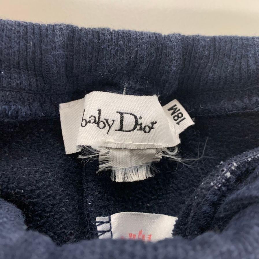 ベイビー ディオール スウェットパンツ カレッジデザイン サイズ18M ネイビー系 キッズ baby Dior 【AFB35】