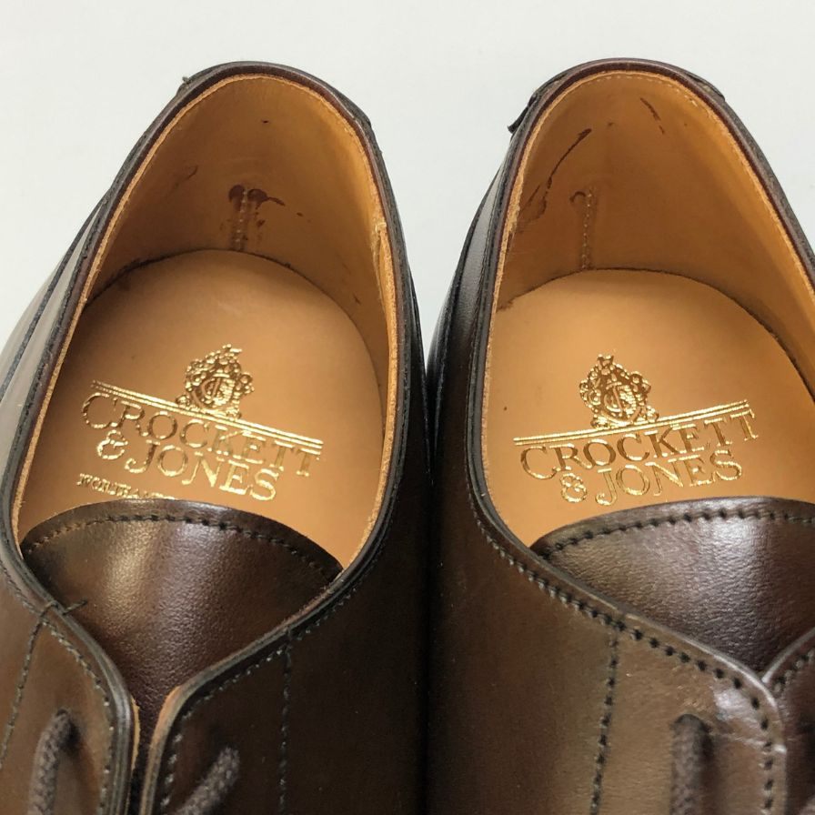 クロケット＆ジョーンズ レザーシューズ MORETON Uチップ 292ラスト メンズ サイズUK8.5E ダークブラウン CROCKETT&JONES ビジネスシューズ 約27.0cm【LA】【中古】