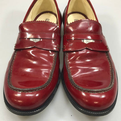 ボッテガヴェネタ エナメル コインローファー メンズ サイズ42.5 ボルドー BOTTEGA VENETA 約27.5cm【AFC46】