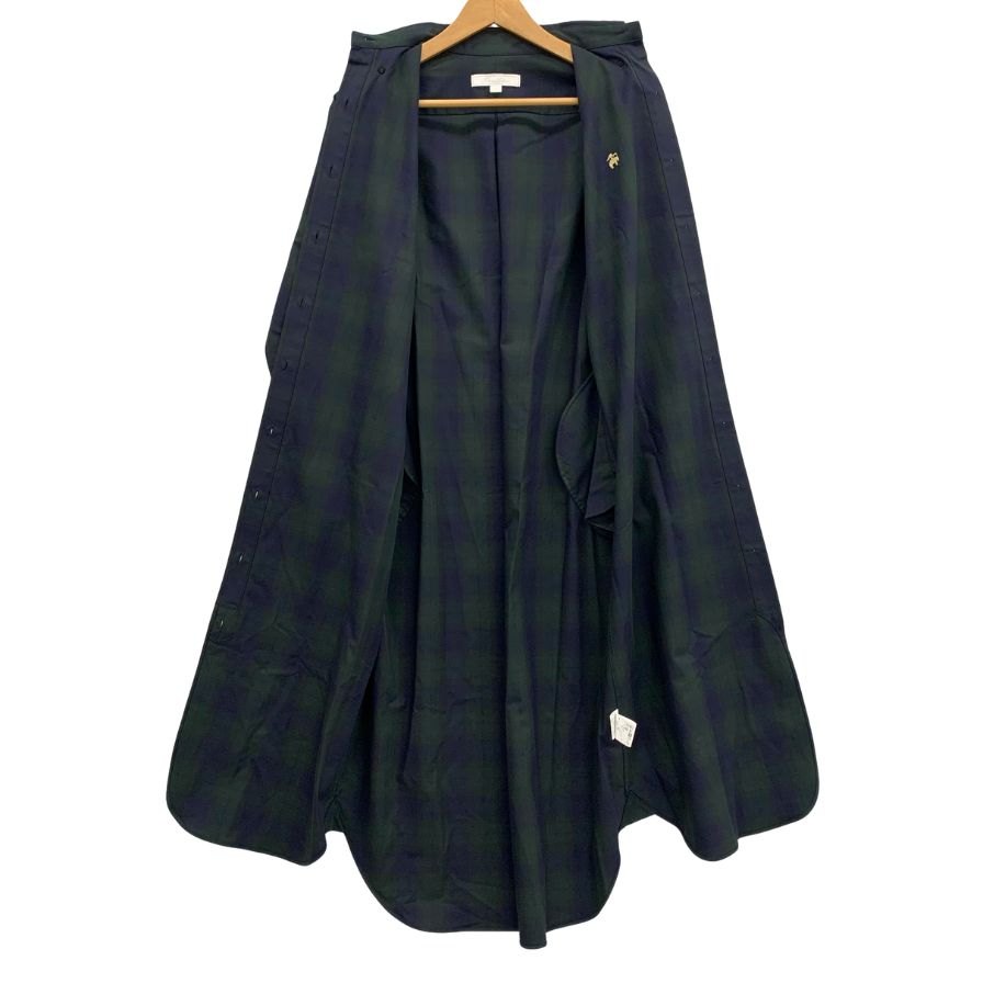 極美品◆ブルックスブラザーズ シャツ  ワンピース 長袖 チェック レディース サイズ4 グリーン系  BROOKS BROTHERS 【AFB45】