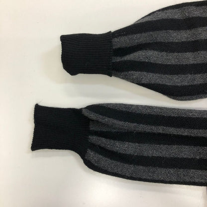 極美品◆アナトミカ ファニレママイヤー ストライプ柄 カーディガン アルパカ ブラック×グレー サイズ44 メンズ FANNI ANATOMICA LEMMERMAYER 【AFA17】