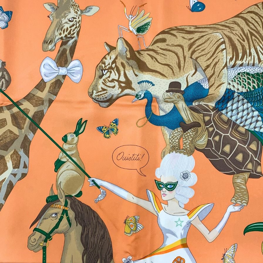エルメス　ストーリー　アニマル　カレ90 エルメス カレ90 HERMES STORY エルメス ストーリー シルク