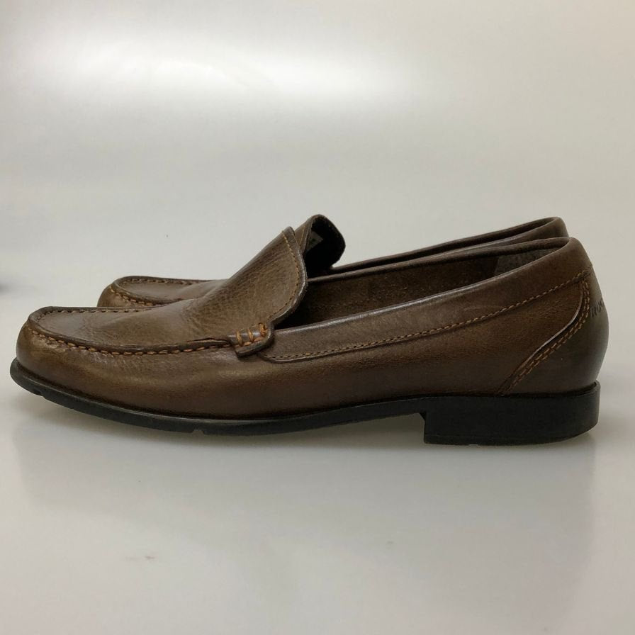 ロックポート ローファー V76694 Uチップ グレインレザー メンズ サイズ25 ブラウン Rockport 約25.0cm【AFC41】