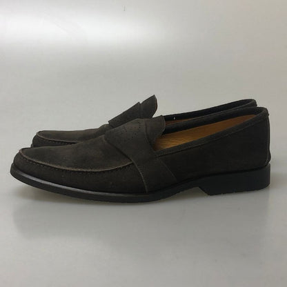 エルメス パンチングロゴ ローファー スエード グレー サイズ41ハーフ Hermès 約26.5cm【AFC9】