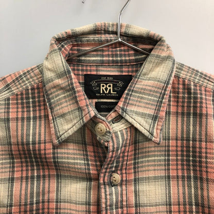 美品◆ダブルアールエル 長袖シャツ チェック 00S 1つ星タグ ピンク系 メンズ サイズ1 RRL 【AFB29】