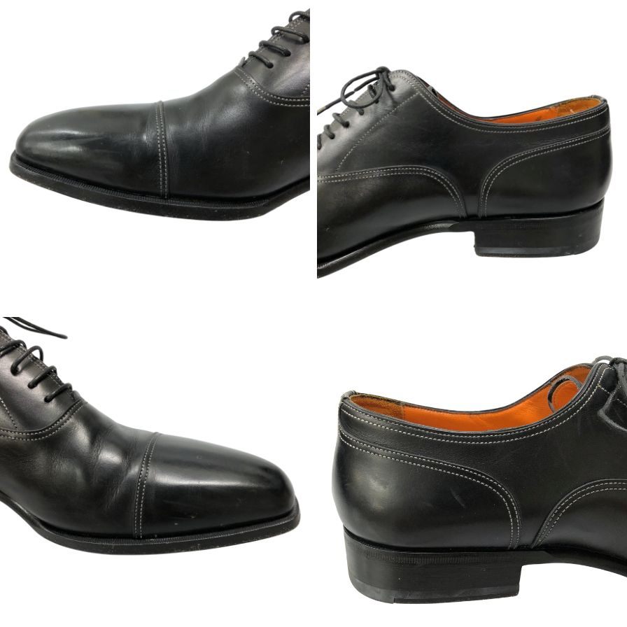 サントーニ レザーシューズ ストレートチップ 8136 ブラック サイズUK8 Santoni 約26.5cm【AFC41】