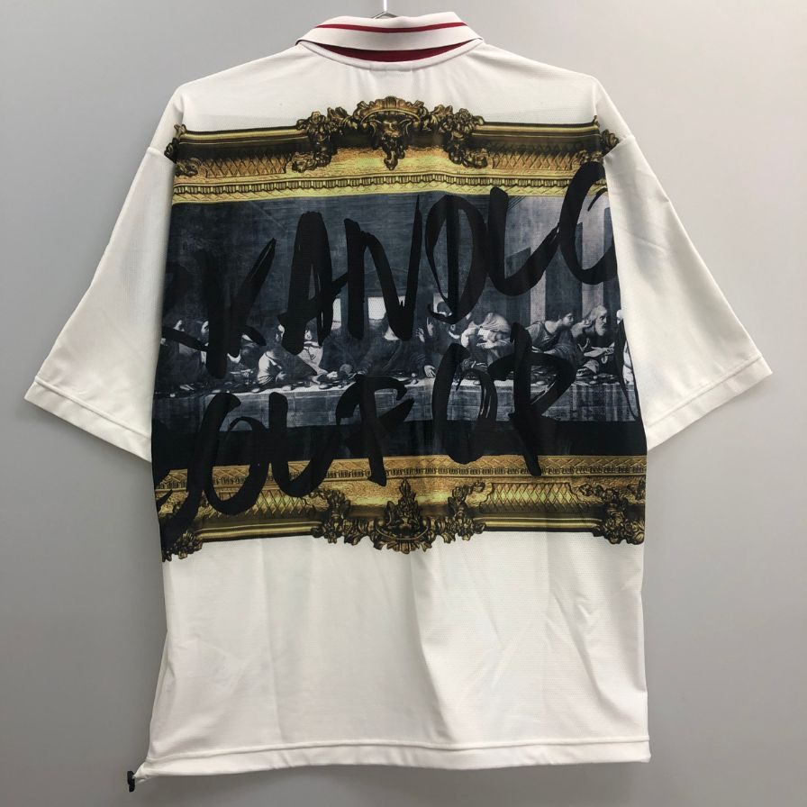 極美品◆マーク&ロナ 半袖ポロシャツ ドローストリング ホワイト メンズ サイズ46 MARK&LONA 【AFB38】