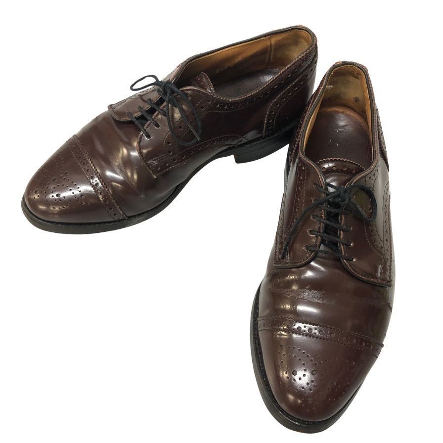 アレンエドモンズ セミブローグ 09087 カーフ ブラウン サイズUS6EEE メンズ Allen Edmonds 約24.0cm【AFC51】