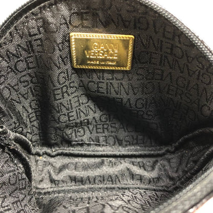 ジャンニ ヴェルサーチ コインケース ジップ レザー ブラック GIANNI VERSACE【AFB54】【中古】